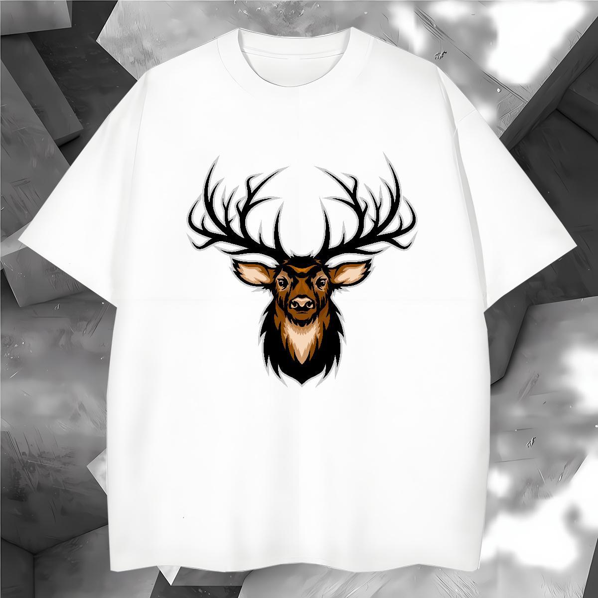 Wholesale T-Shirts for Men deer Pure Cotton Casual Daily Wear White Plus Size 100% Cotton 230g Men Clothes T-Shirt Stylist Tops Tees