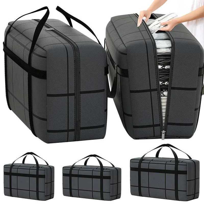Large Capacity and Super Load-bearing Grey Composite Material Storage Bag Dustproof and Moisture-proof with Zipper 1pc CL240820
