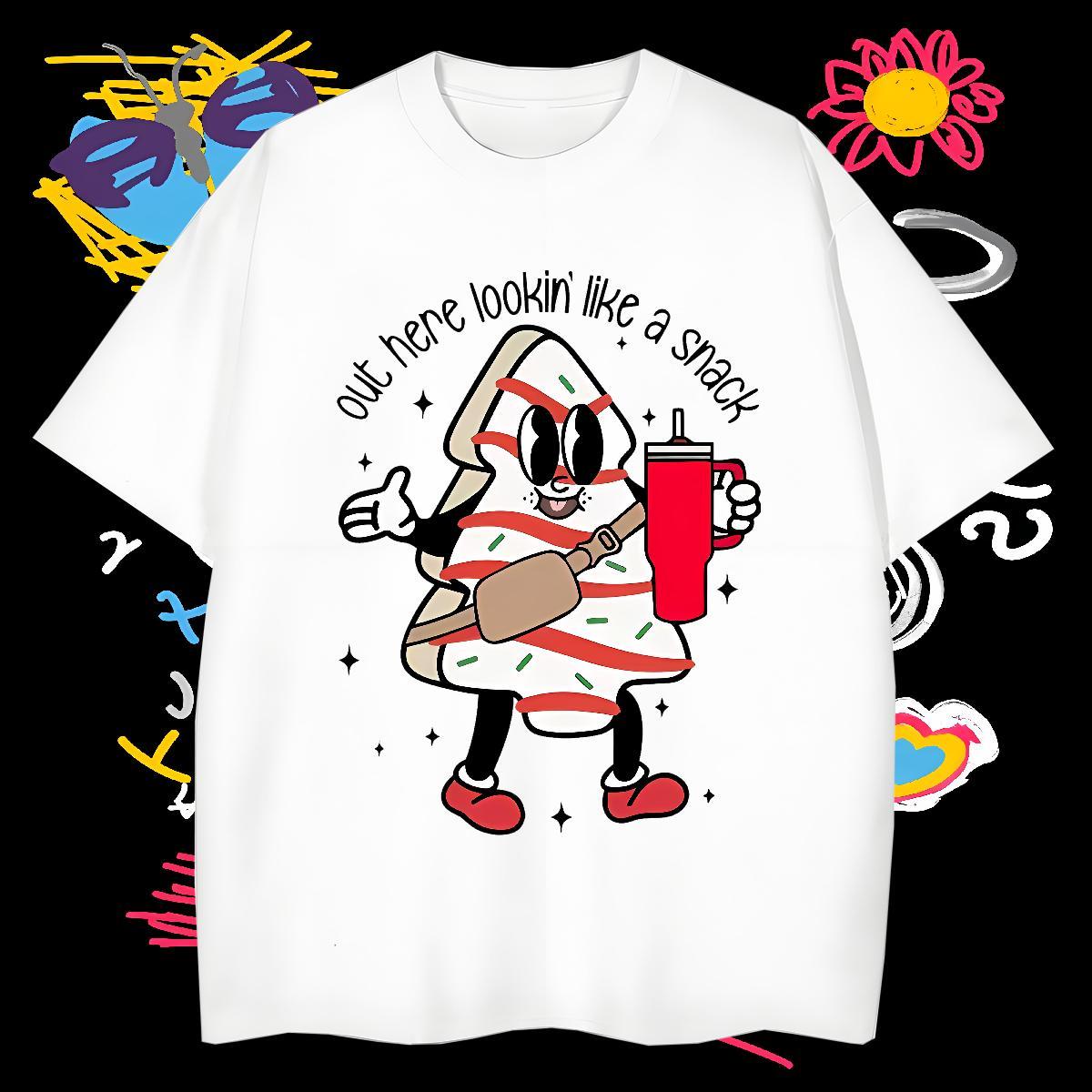2024 Designer Couples T Shirts drink juice Hip Hop 230g Pure Cotton Tee Shirt Breathable Crew Neck Cool Man T Shirts Customized Print