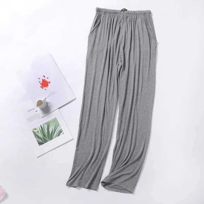 Summer Male Modal Sleeping Pants Solid Sleep Trouser Mens Sleepwear Bottom Soft Sleepwear Home Wear 2024 Spring/Summer 4XLW240719
