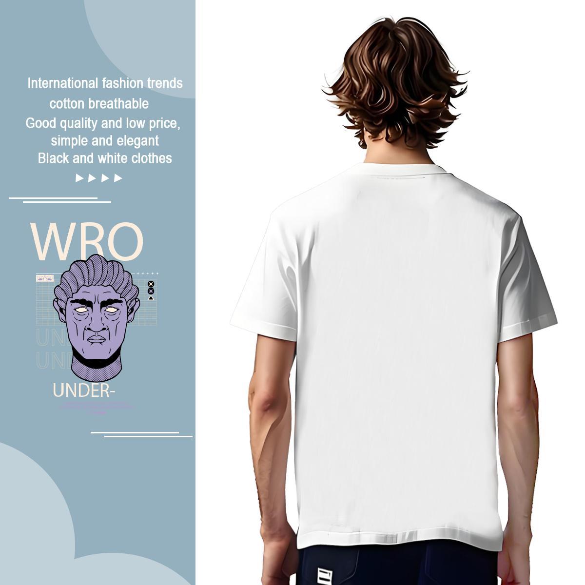 TOP Quality western style T Shirts Men Casual Mens Tshirts 230g Cotton Wholesale Crew Neck DIY Printed Tops Shirt