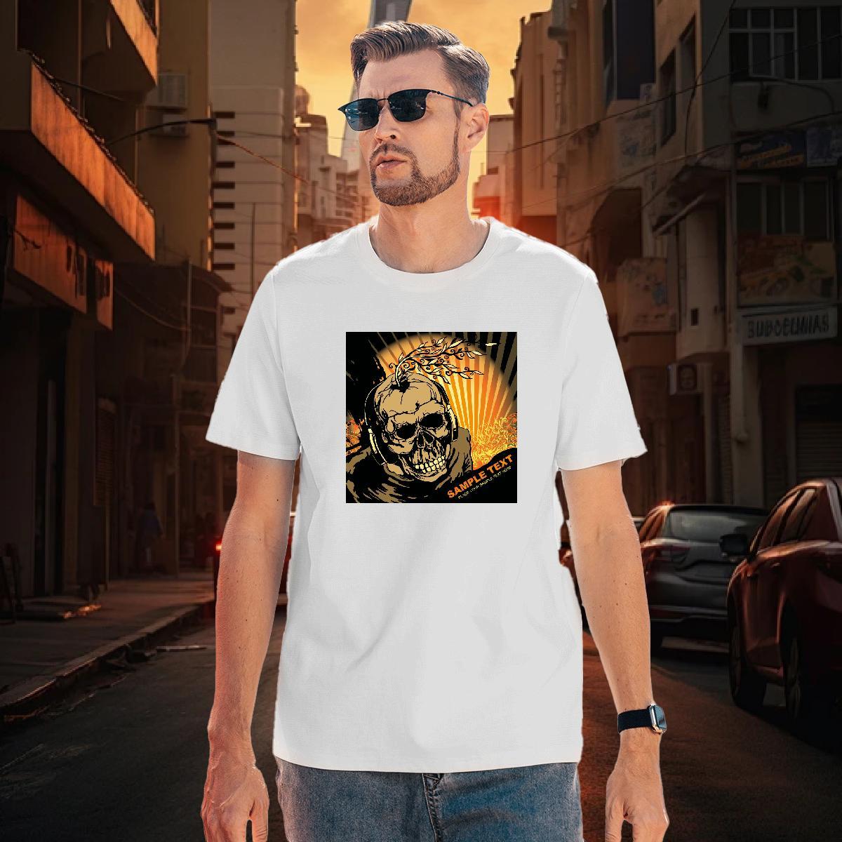 T Shirts Men 230g Pure Cotton scary Daily Outfit Breathable Floral Print Couples T Shirts New Arrival Designer Tops