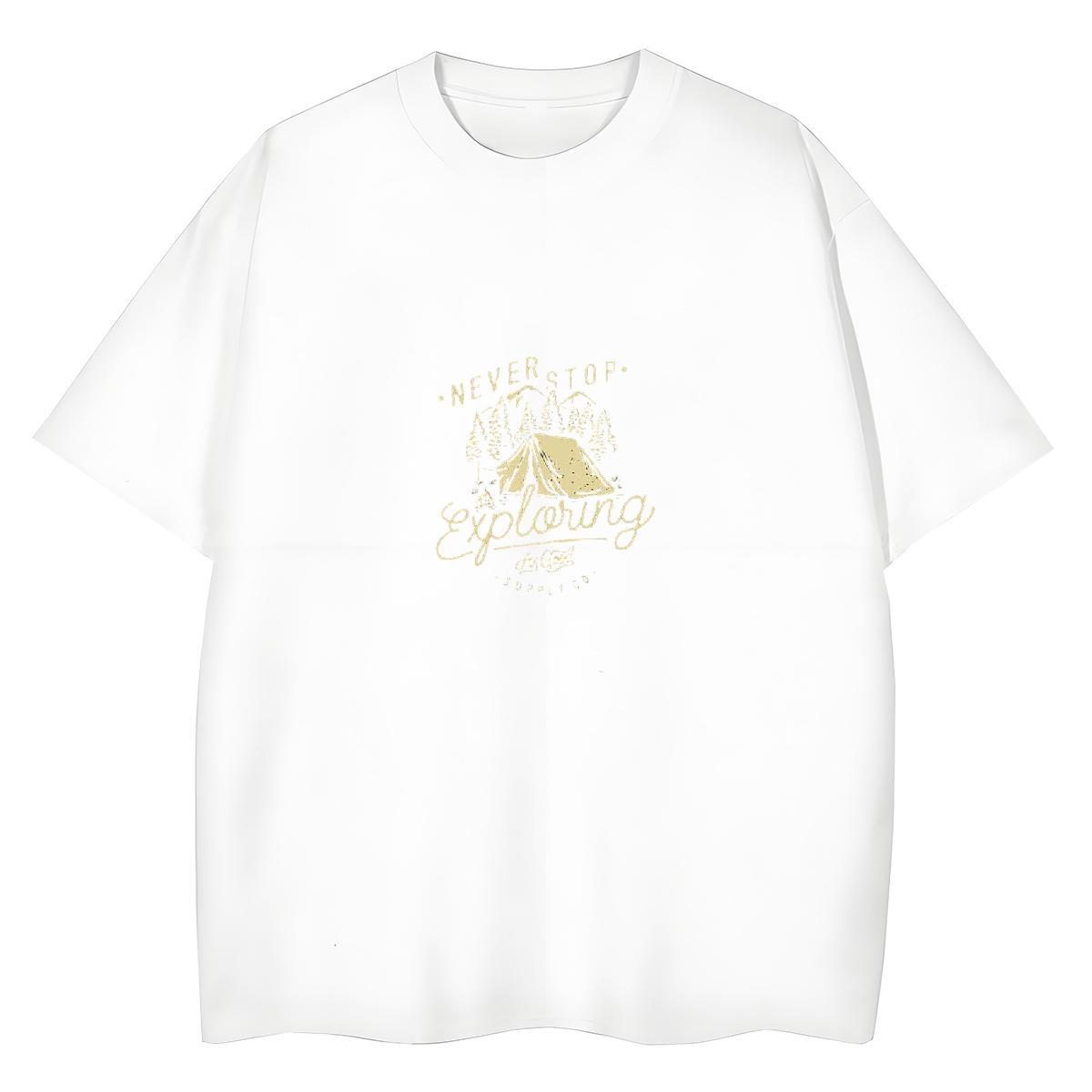 Fashion Casual Women Tees Sports Street Wear Short sleeve Soft Tops Loose 100% Cotton 230g beach DIY Anime T-Shirts for Women