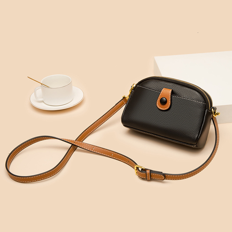 Genuine leather new mobile phone fashion versatile small women's single shoulder crossbody bag