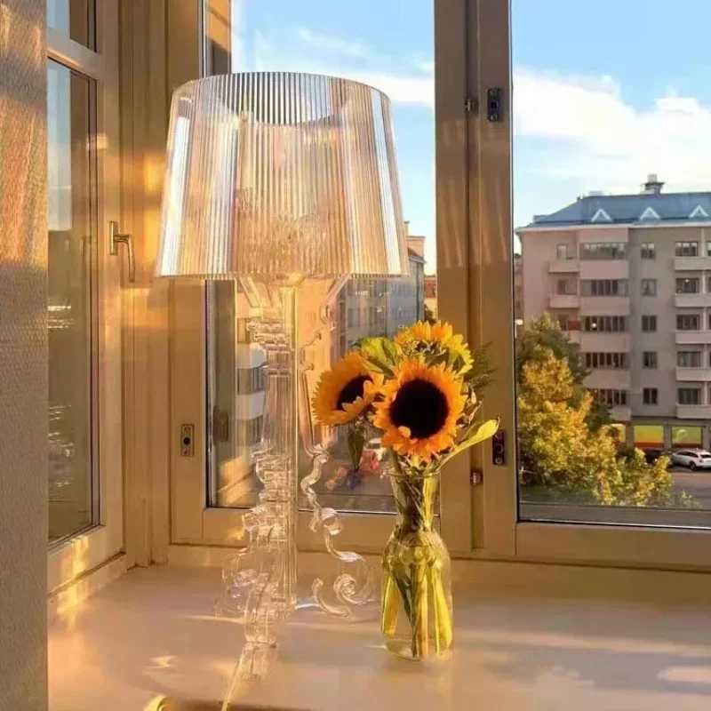 Transparent white Baroque ghost desk lamp bedroom simple modern creative personality internet red optical balcony desk lamp X241021