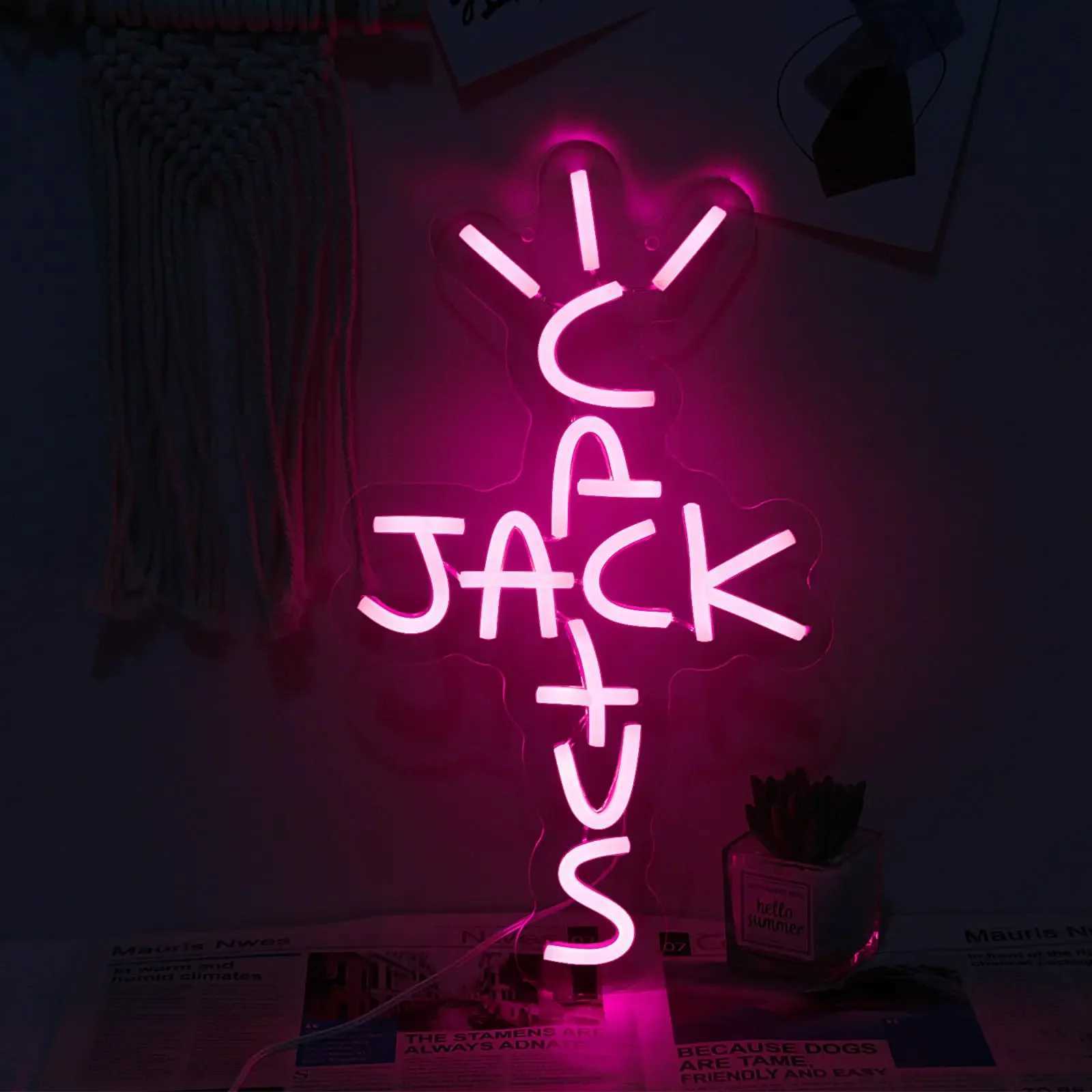 UponRay Cactus Jack LED Neon Sign For Bedroom Wall Decor 3Colors For Office Man Cave Beer Bar Pub Christmas Birthday Party Y240817