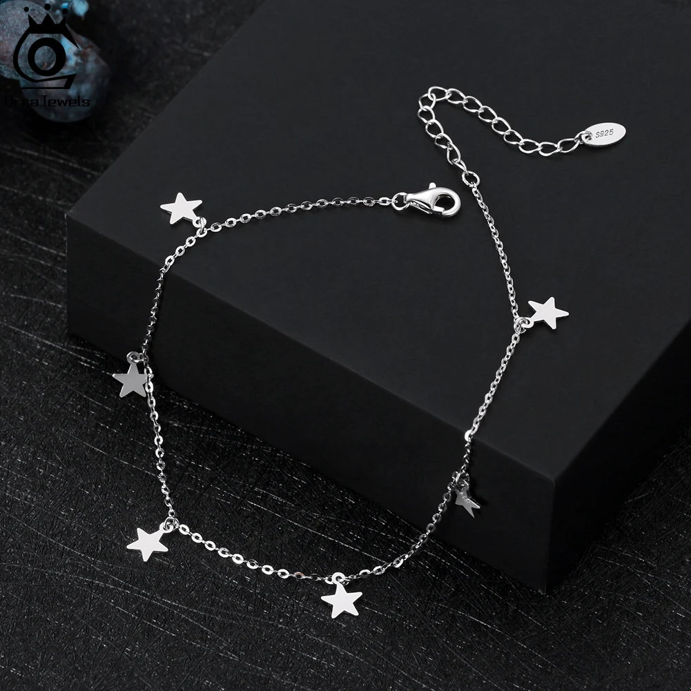 ORSA JEWELS 925 sterling silver 1mm cable chain with 6mm starting ankle suitable for womens birthday gift jewelry SA27 240812