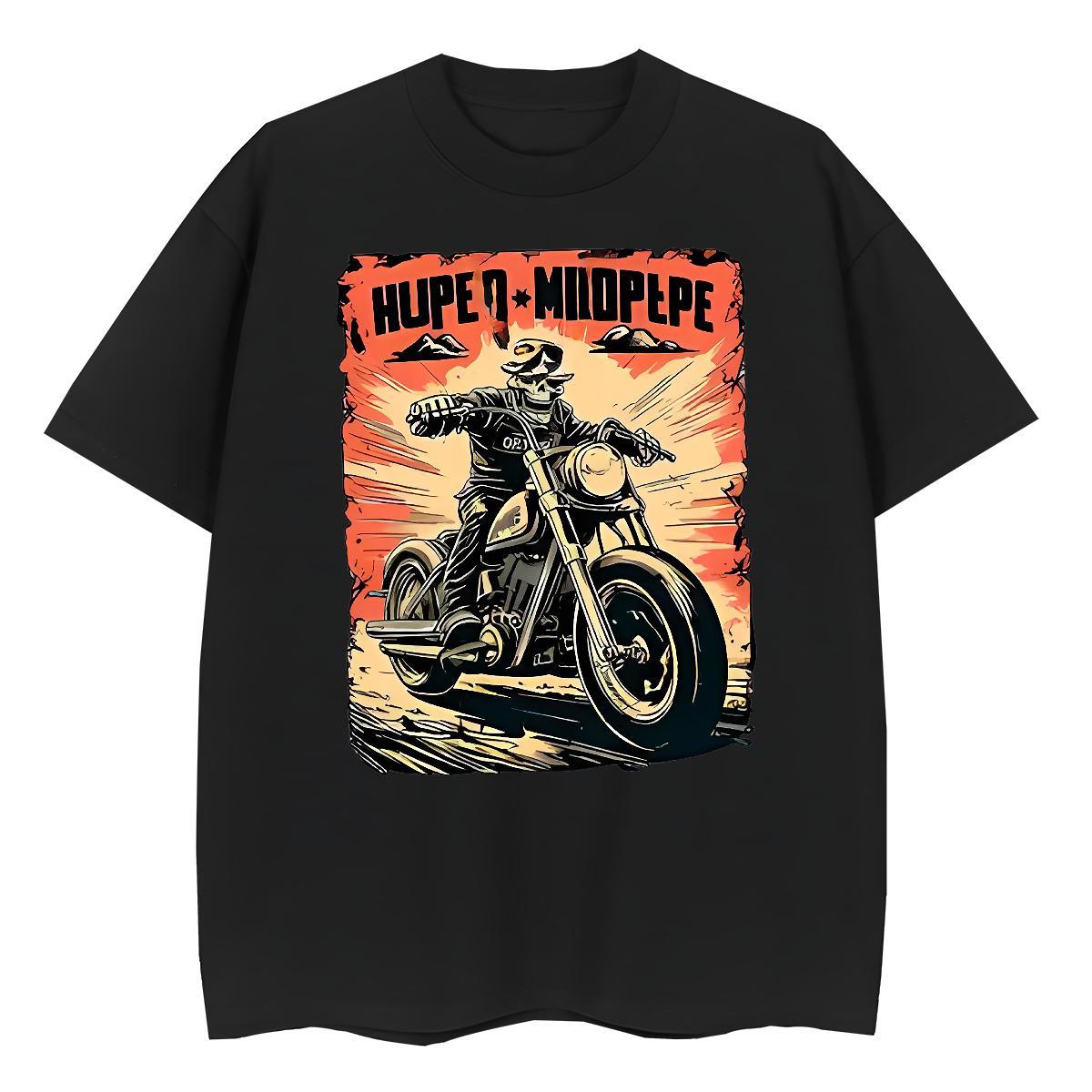 Brand Tshirts Street 230g 100% Cotton Anime Print O Neck Short Sleeves Motorcycle T Shirts Men Free Shipping Tops