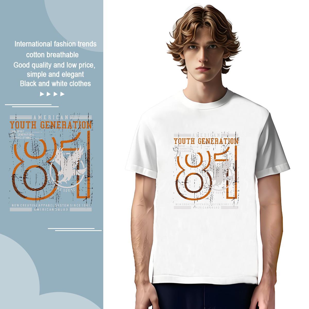 Loose number Mens T Shirts Daily Wear Couples T Shirts 100% Cotton 230g Classic Round Neck Short Sleeve Custom Printed Clothings