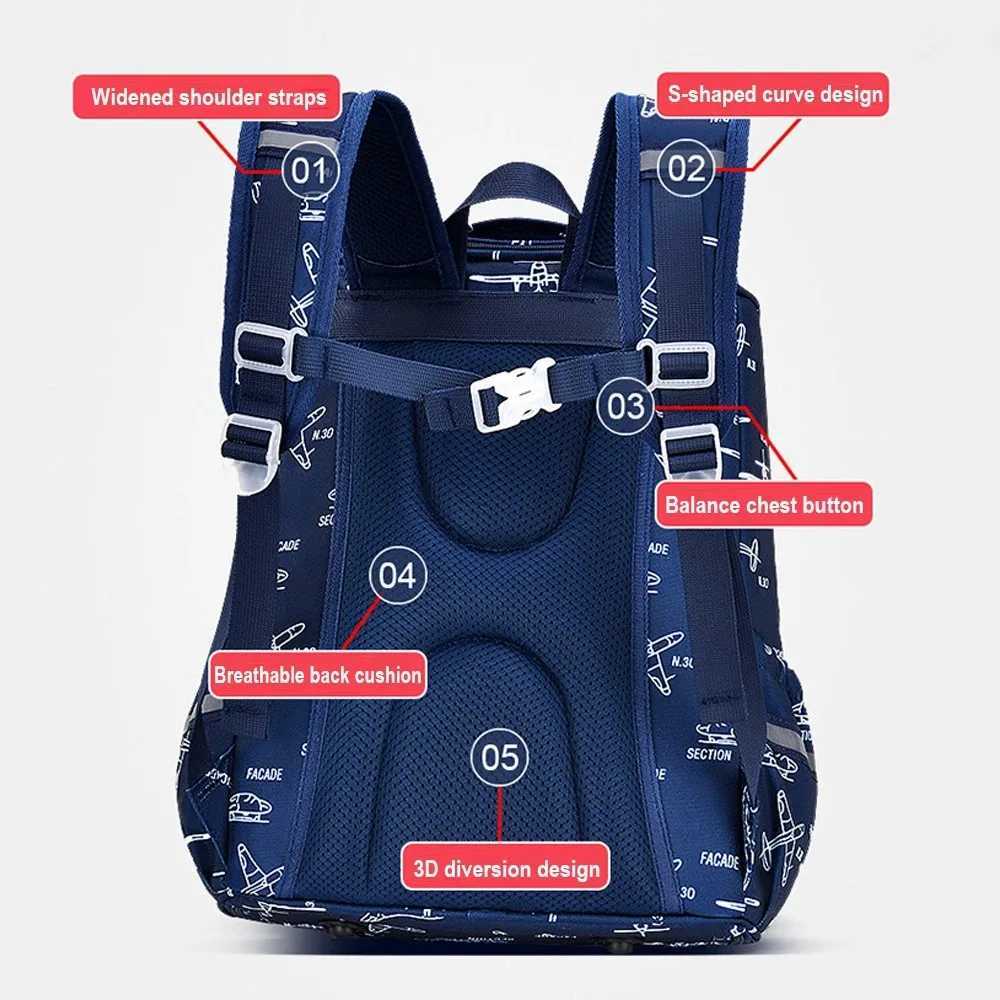 High Quality School Backpack for Boys Kids Bookbag Set with Lunch Bag Pencil Case Elementary School Bag Large Primary Book Bag Y240820