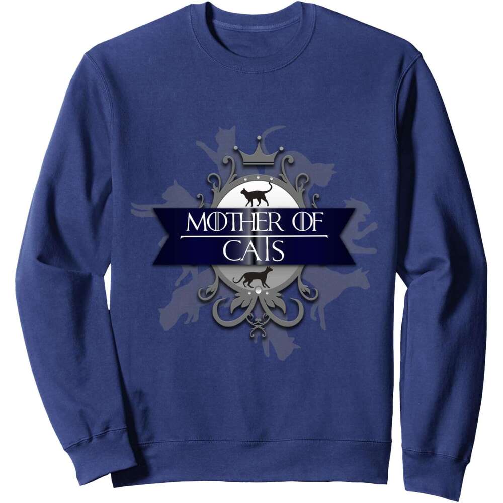 Long Sleeve Shirts for Men sweatshirt Mother Of Cats Cute Queen Gift for Cat Lovers Sweatshirt T shirt Tee Streetwear Casual tops clothes