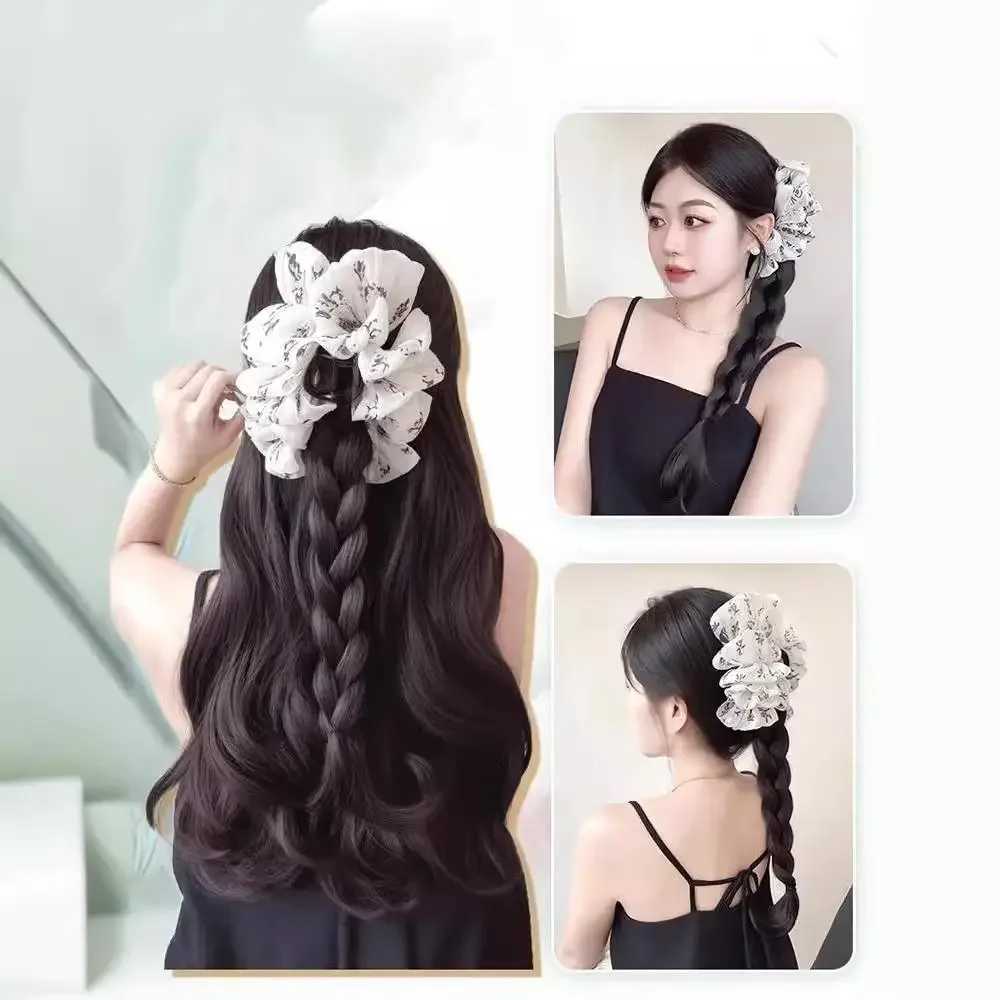 Chinese style grip clip synthetic ponytail wig natural simulation twisted braided hair extension 40cm W240817