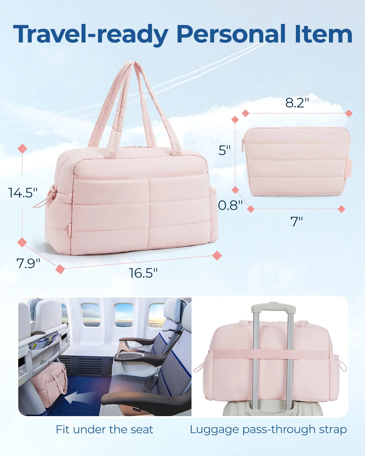 BAGSMART Carry On Travel Handle Bag Unsiex Weekender Overnight Large Capacity Duffle Bags Sports Fitness Bags for Women 240819