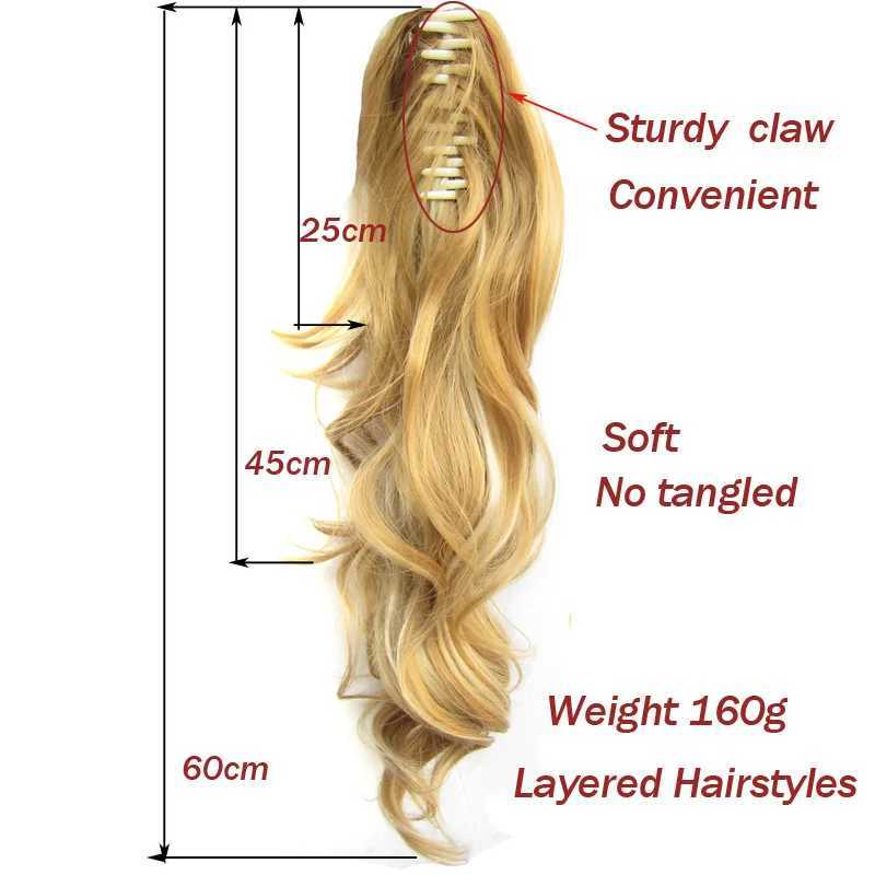 Jeedou synthetic shortwave ponytail hair extension claw ponytail brown black womens hair W240817