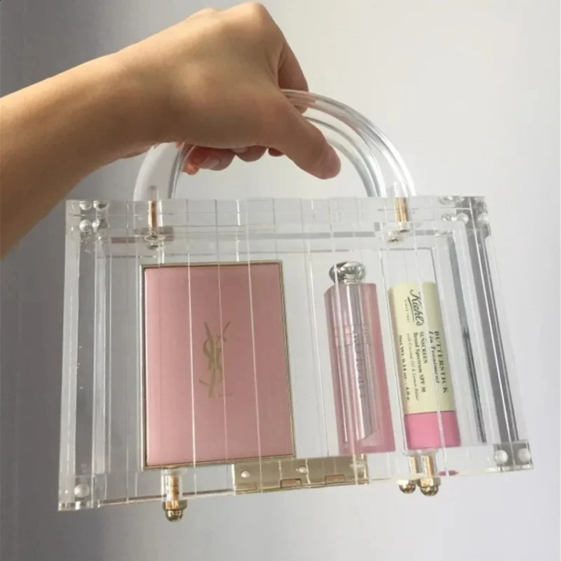 DHXJ Trendy Handbag Fashion Women Handbags Transparent Acrylic Party Prom Evening Bag Woman Casual Box Clear Clutch 240819