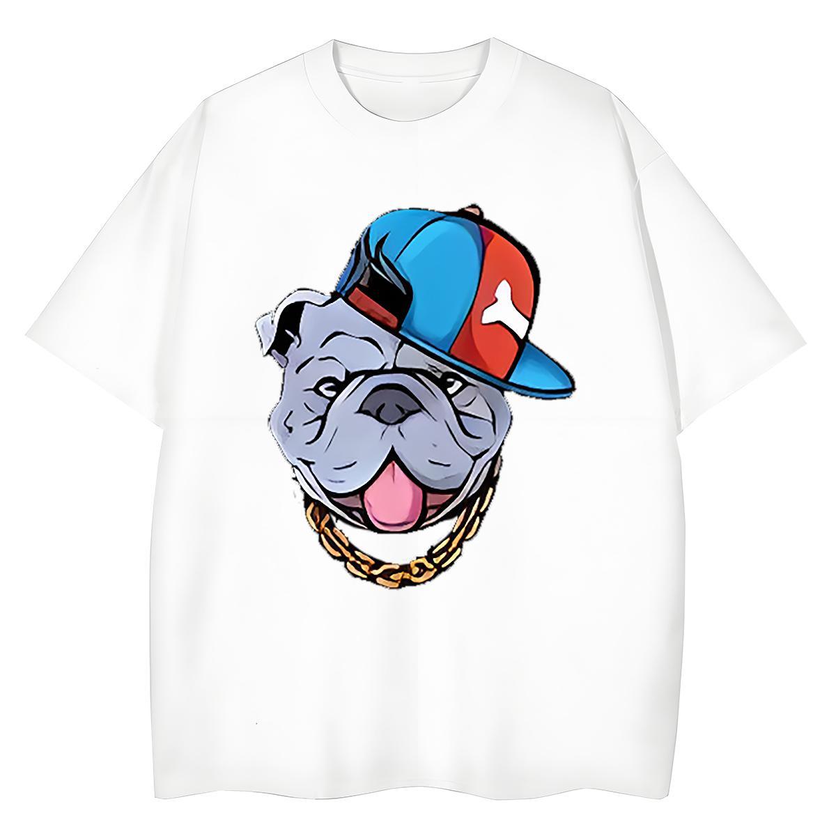 Fashion New Couples T Shirts Spring Summer Breathable Short Sleeve Tops Shirt Wholesale 230g 100% Cotton dog Customized Woman T Shirts
