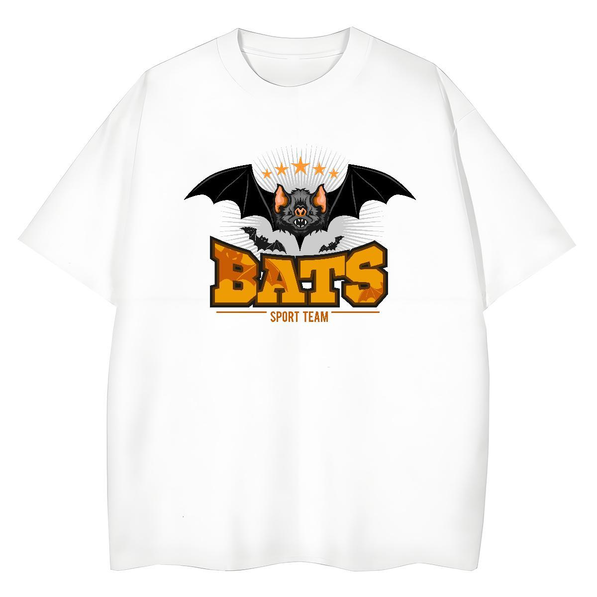 Free Shipping T Shirts Men bat Breathable Short Sleeve Street Cartoon Printing L-4XL 100% Cotton 230g Men Tops Tees 2024 Designer Tops Shirt
