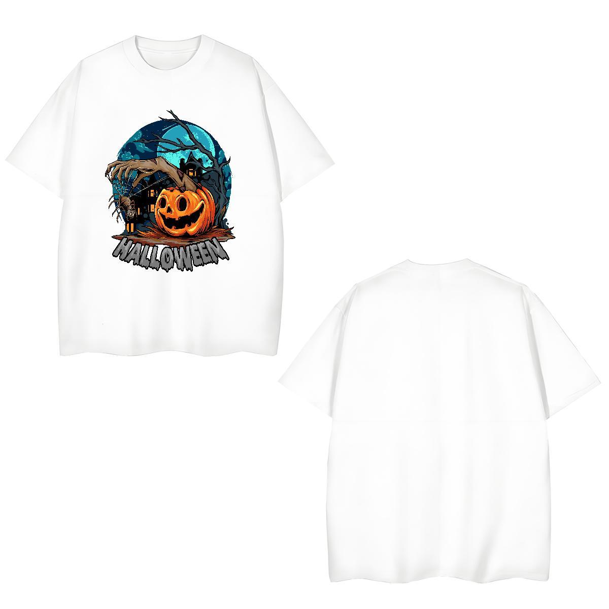 Popular Man T Shirts pumpkin Breathable Short Sleeve Street Casual Plus Size Custom 230g 100% Cotton Mens Tshirts 2024 Clothings