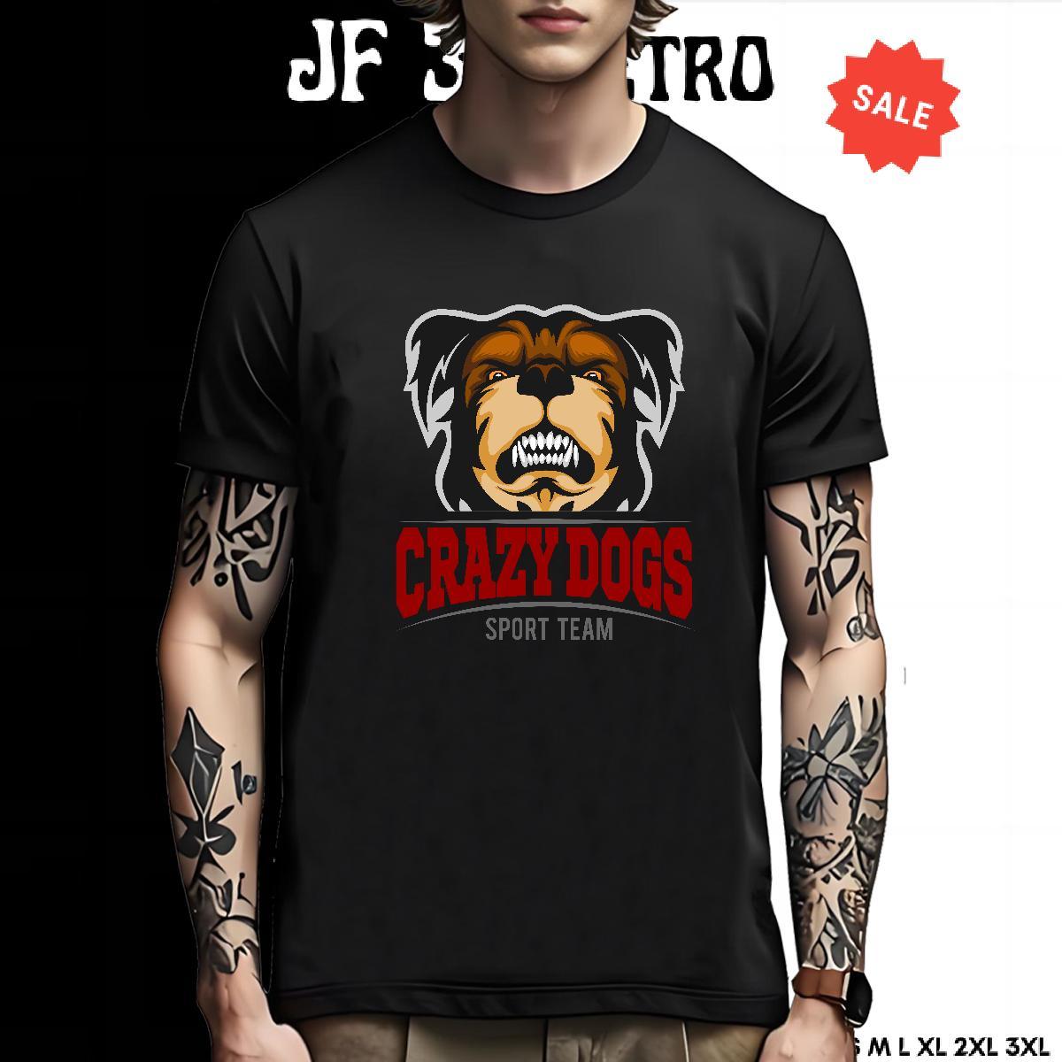 Designer Man T Shirts crazy dog Crew Neck Sport DIY Logo Oversized 100% Cotton 230g Couples T Shirts 2024 Designer Top Tees
