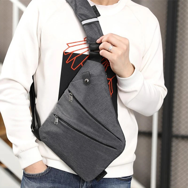 Multifunction Chest Bags Anti Theft Single Crossobdy Bags for Men Waterproof Male Cross Body Messenger Bag Fanny Pack Sac 240819