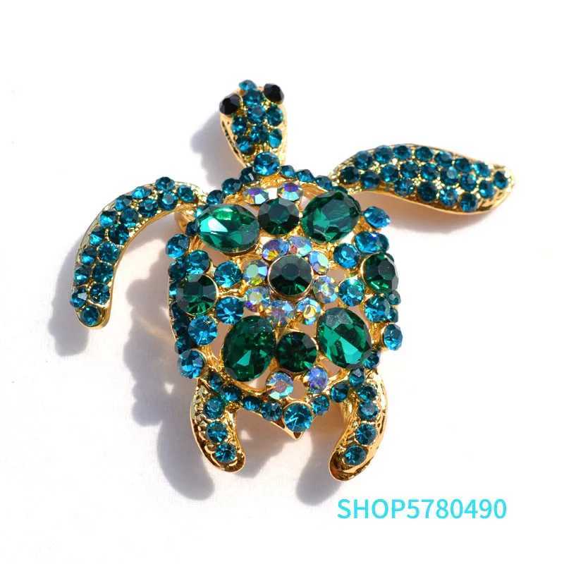 Green crystal turtle chest rhinestone chest womens coat clothing womens gift elegant breast clip fashionable jewelry W240815