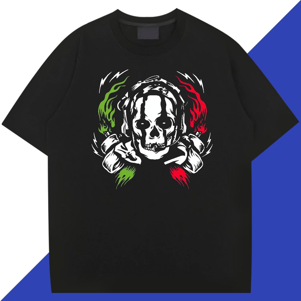 2024 Designer scary Tshirts 230g 100% Cotton T shirt Asian Size Street Wear Breathable Short Sleeve High Quality Tee Shirt