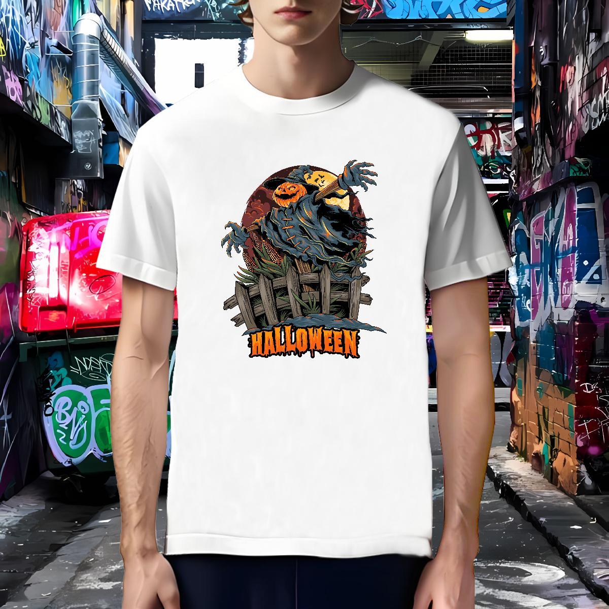Brand T-Shirts scarecrow Short Sleeve O-Neck Sports Casual Anime 230g Cotton Men Clothes T-Shirt Casual New Wear