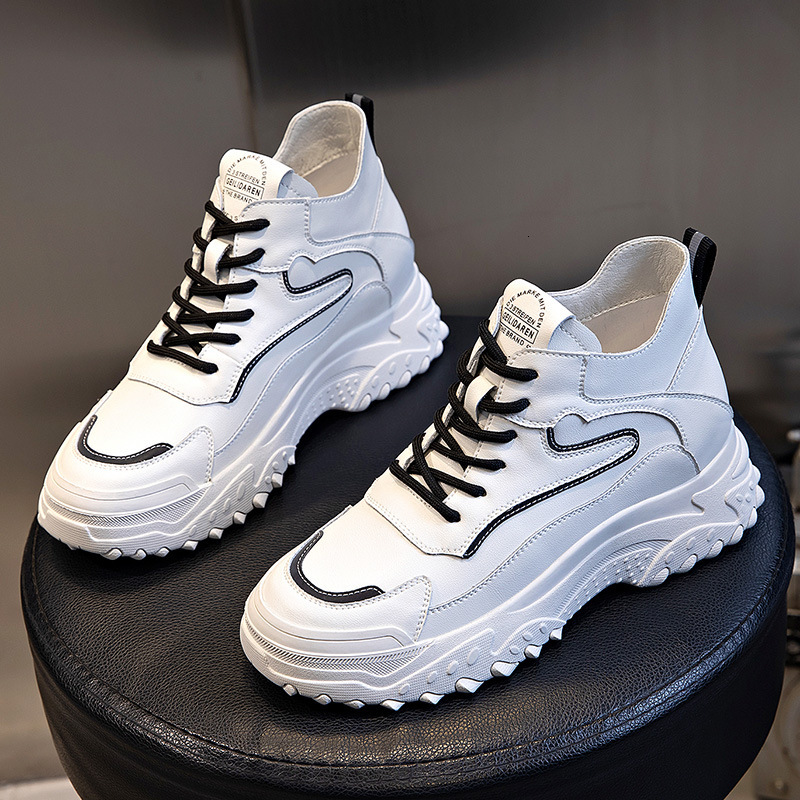 Ddmysports Spring Summer New Flat Bottom Casual Single Thick Sole Igh Top Genuine Leather Sports Versatile Little White Shoes Women S OUTDOOR