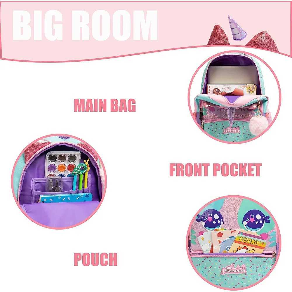 BIKAB 3pcs Kids Backpacks for Girls School Bag with Lunch Box School Backpack for Girls Set Cute Bookbag for Kindergarten Y240820