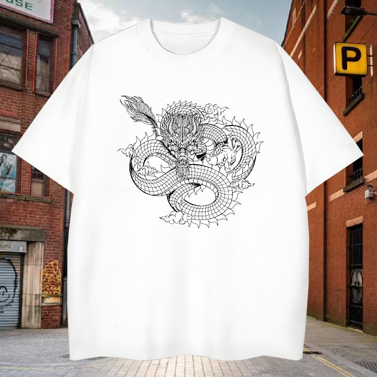 T Shirt For Man 230g 100% Cotton fierce Street wear Hip Hop Breathable Soft Anime Mens Tshirts 2024 Loose Top Tees