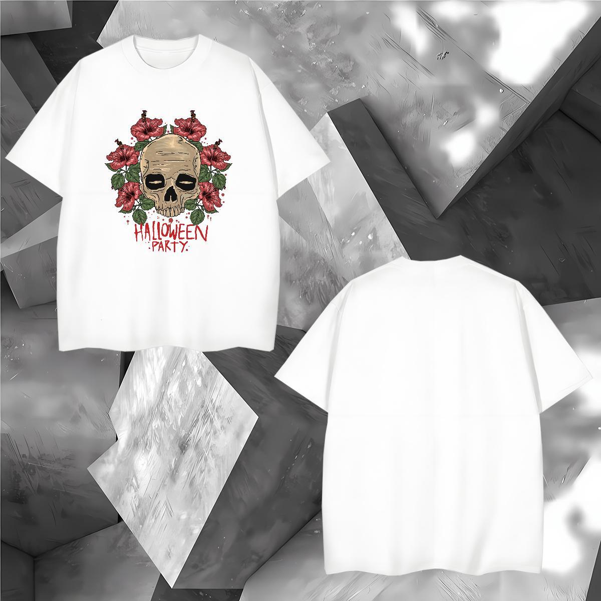 T-Shirts for Men 230g Pure Cotton flower Hip Hop Short Sleeve Soft Graphic Men Tops Tees Free Shipping Popular Tee Shirt