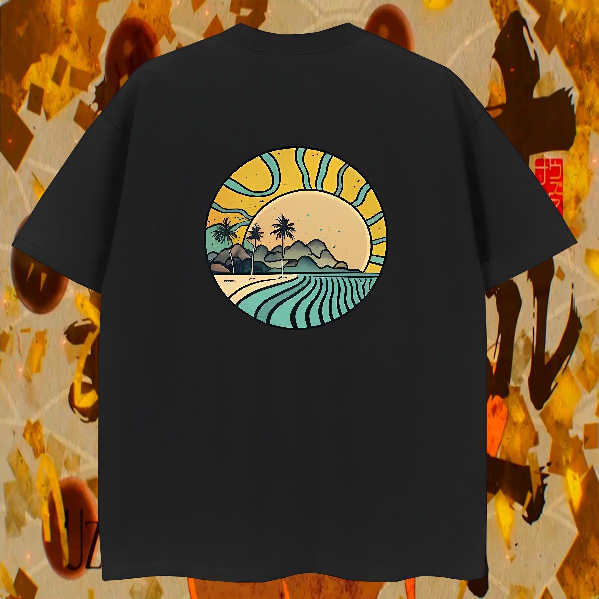 Comfortable Mens Tshirts Street 230g 100% Cotton Oversized 4XL Breathable Crew Neck river T Shirt For Man Casual New Tee Shirt