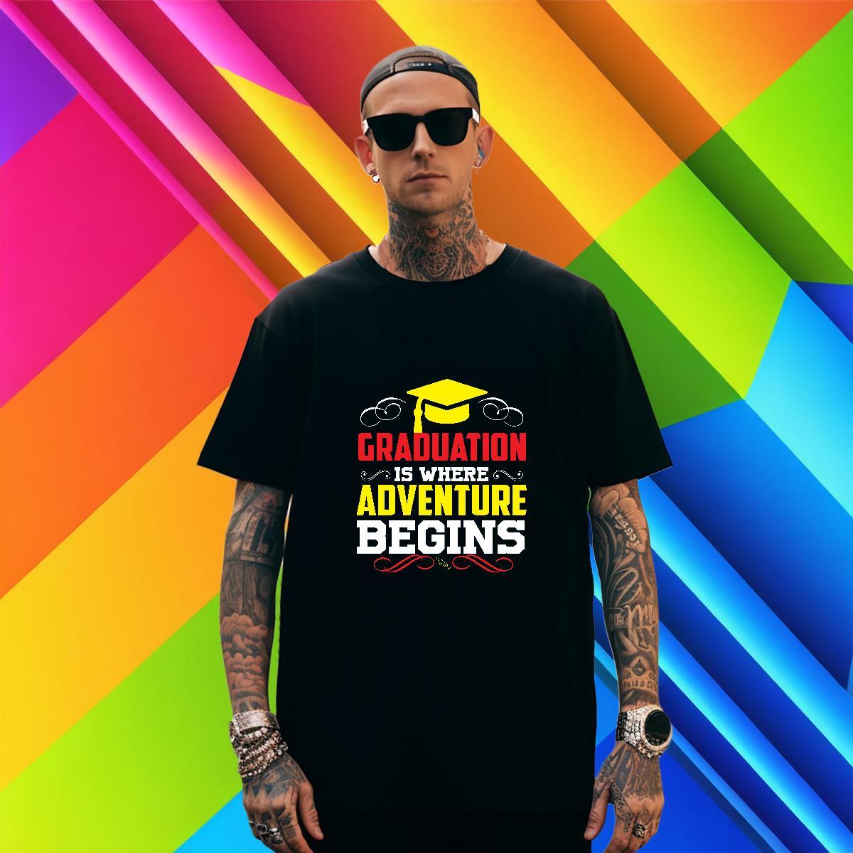 TOP Quality Graduation T-Shirts Anime Printing Street Tshirts 230g Cotton Stylist Breathable Crew Neck Oversized Polos
