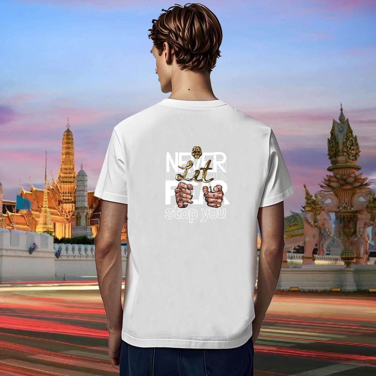 T-Shirts for Men 100% Cotton 230g hand- Anime Printing Street Breathable Short Sleeve Custom Printed Men Tops Tees Wholesale High Quality Wear
