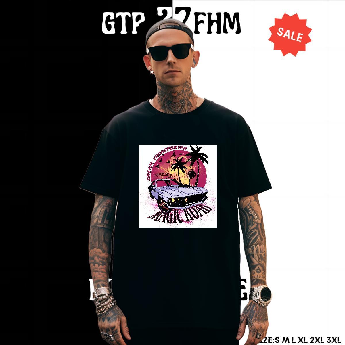 Unisex Men Clothes T-Shirt Sport 100% Cotton 230g Asian Size Round Neck Short Sleeve car Mens T Shirts New Designer Wear