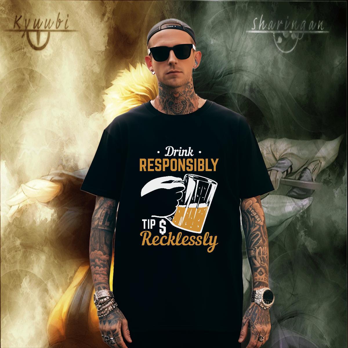 Soft Tshirt for Man Woman Street 100% Cotton 230g Skull Short Sleeve O-Neck beer Mens T Shirts Classic Casual Tshirts