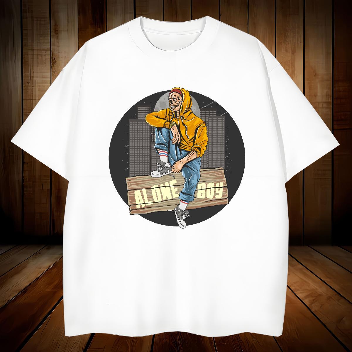 Loose T shirt halloween Crew Neck Casual Daily Wear White Plus Size 230g Cotton Tshirt for Man Woman Stylist Top Tees