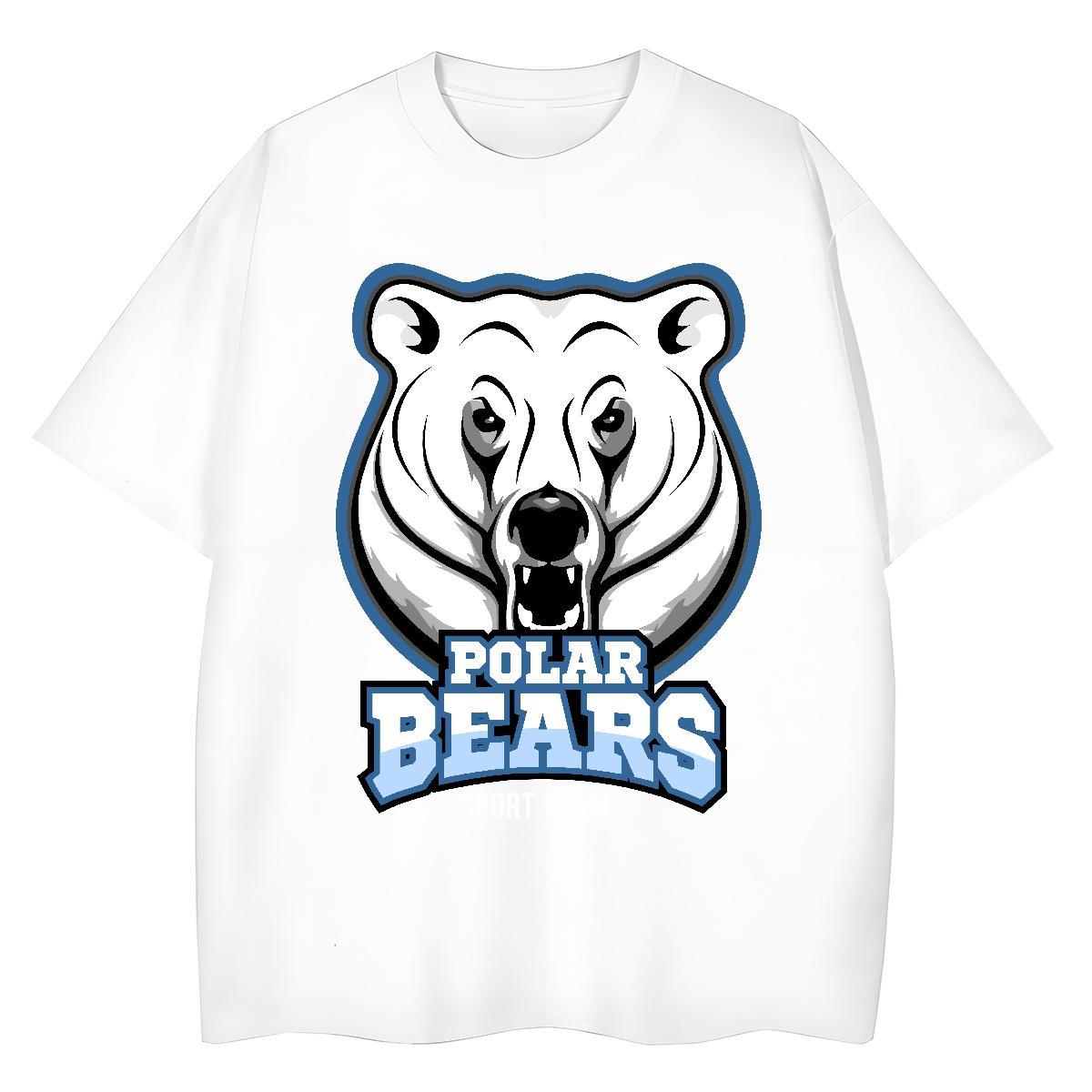 Loose Fit T-Shirts bear Crew Neck Breathable Summer Casual Graphic 230g Cotton Men Clothes T-Shirt Stylist Top Tees