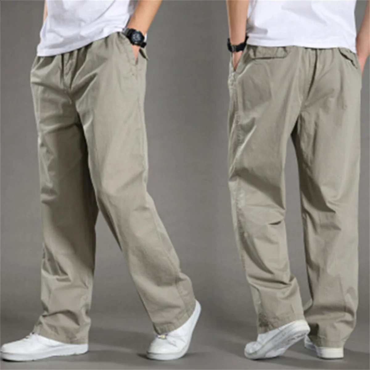 Mens Cargo Pants Summer Spring Cotton Work Wear Cotton Large Size Casual Climbing Joggers Sweatpants Hombre Autumn Trousers 240819 - view 4