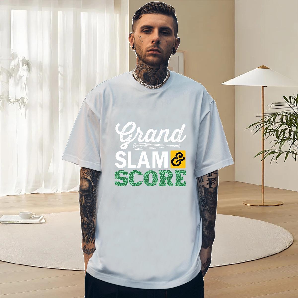 Free Shipping Tshirts Street Casual 100% Cotton 230g DIY O-Neck Short Sleeve Grand Slam T-Shirts for Men Designer Fashion Tops Shirt