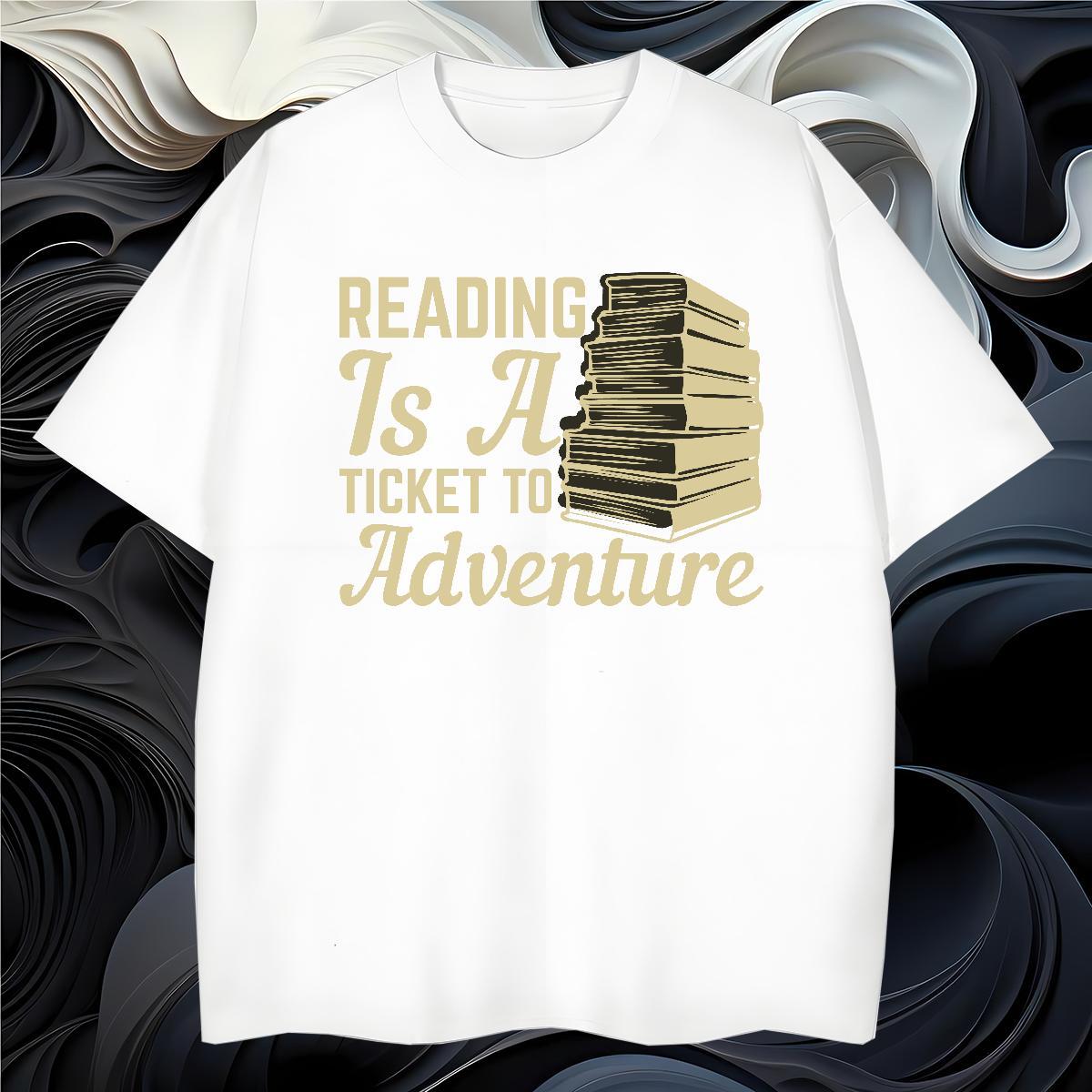 Loose Fit book T-Shirts for Men Beach Tshirts 230g Cotton Wholesale Breathable Crew Neck DIY Tee Shirt
