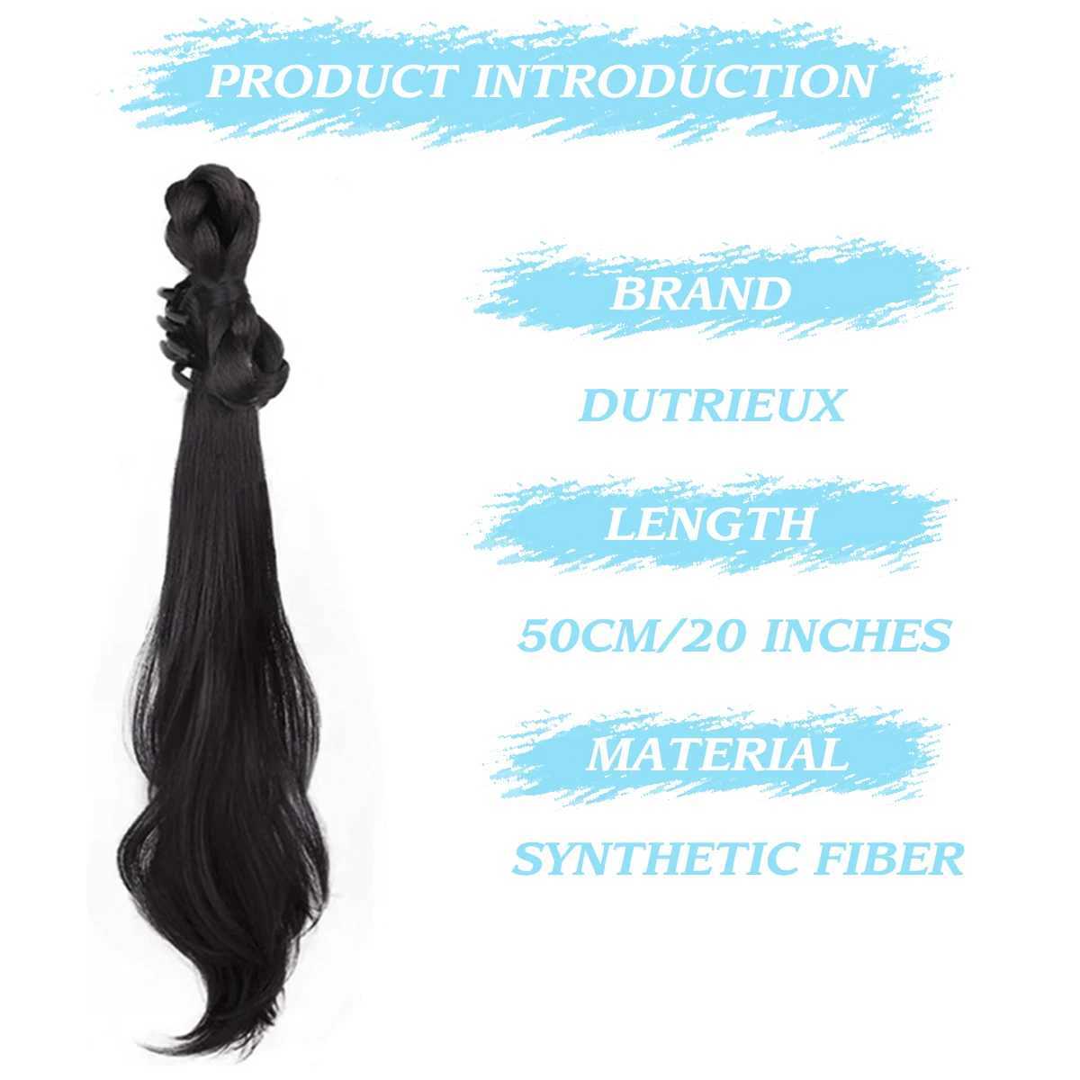 Micro curled synthetic lazy grip clip with ponytail hair extension clip next to female ponytail hair accessories wig W240817