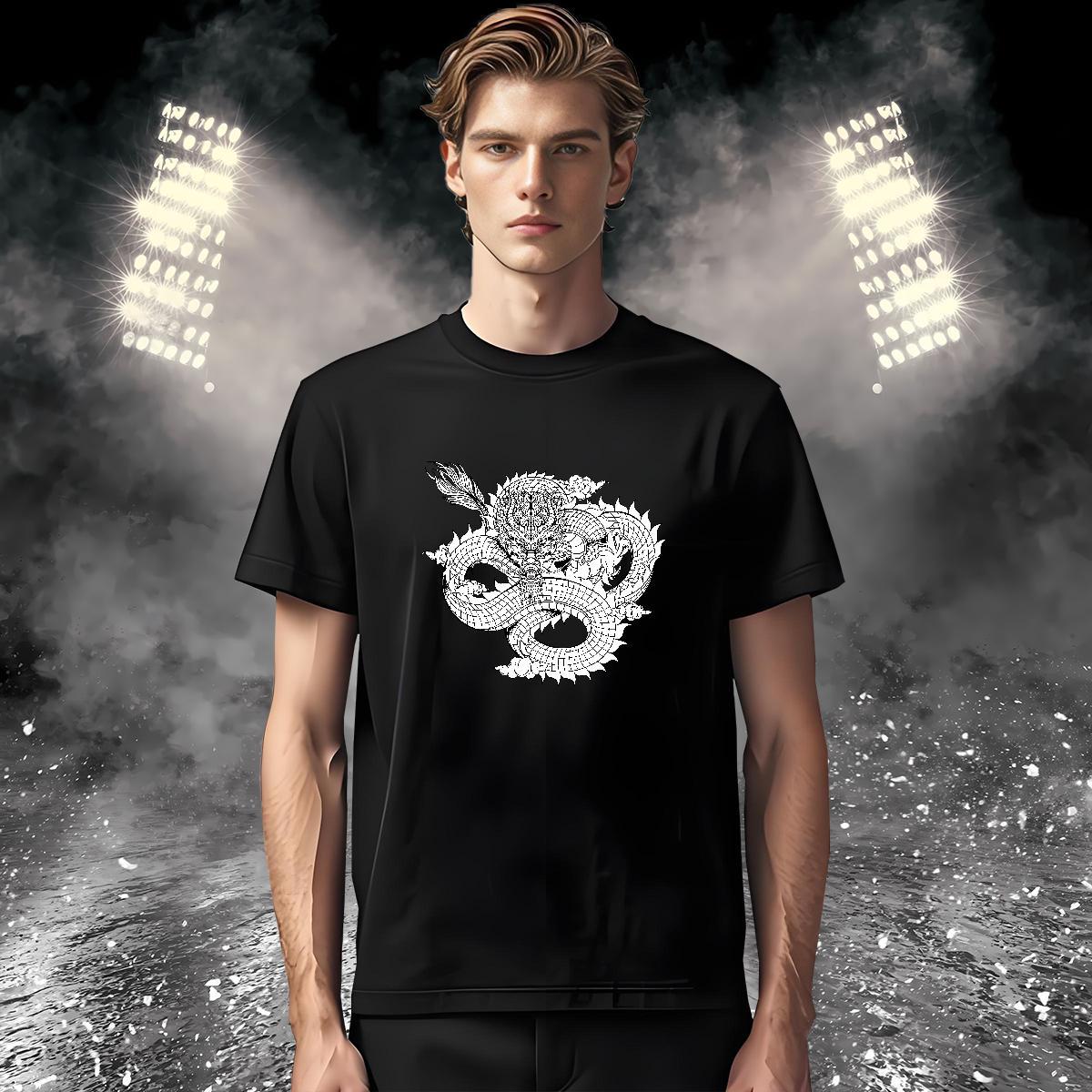T-Shirts 230g Cotton dragon Hip Hop Street Breathable Soft Oversized 4XL Men Tops Tees New Designer Cool Clothings