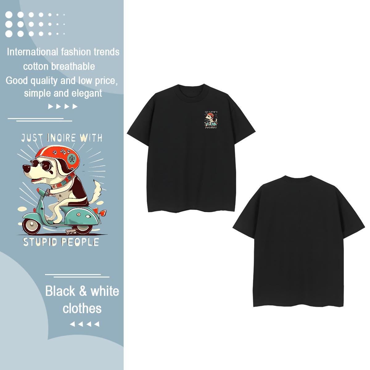 Fashion New Mens Tshirts dog Outdoor 100% Cotton 230g Wear Breathable Comfortable T-Shirts Custom Anime