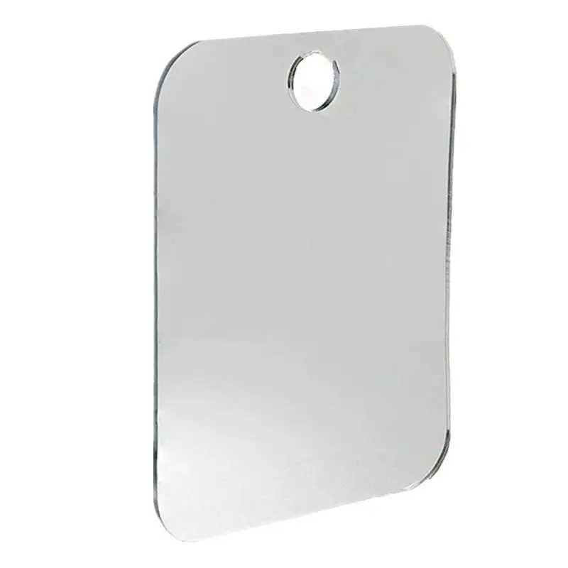 1 Pcs Acrylic Anti Fog Shower Mirror Bathroom Fogless Fog Free Mirror Washroom Travel For Man Shaving Mirror 13*17cm Y240819