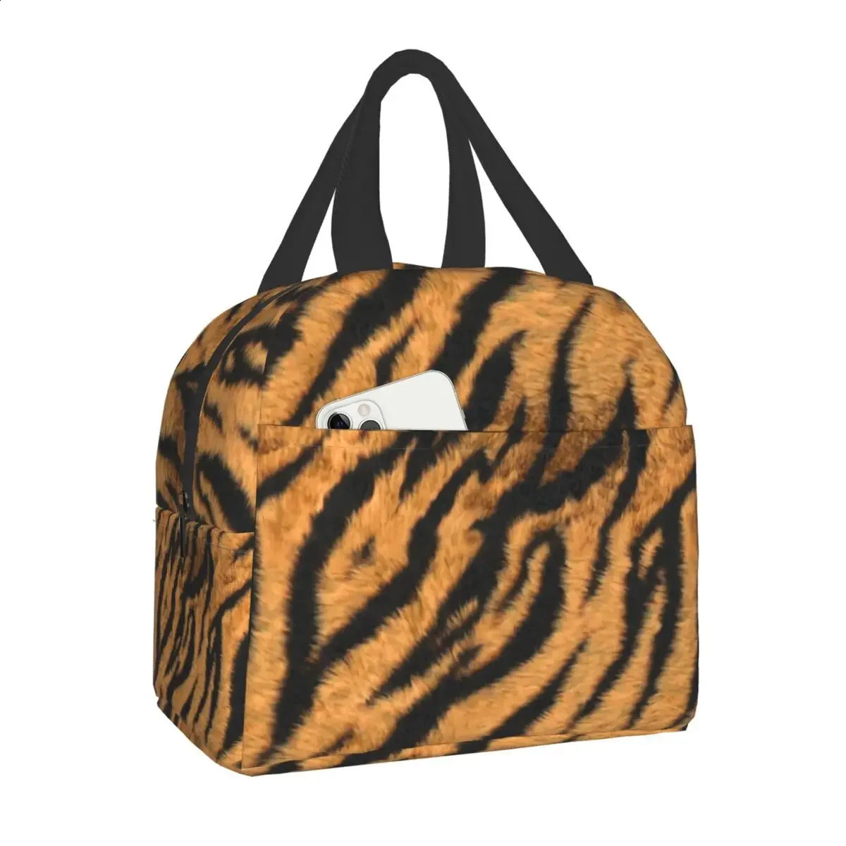 Animal Skin Tiger Stripe Print Lunch Bag Men Women Cooler Thermal Insulated Lunch Box School Food Picnic Bags 240819
