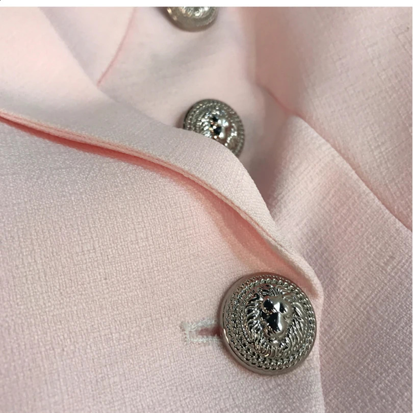 High quality fashion Baroque ner jacket womens silver lion button doublelayer bra 240819