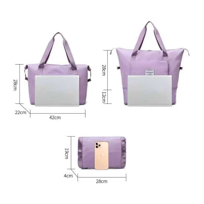 Foldable Large Capacity Storage Folding Bag Travel Bags Tote Carry On Luggage Handbag Waterproof Duffel Women Shoulder Bags CL240820