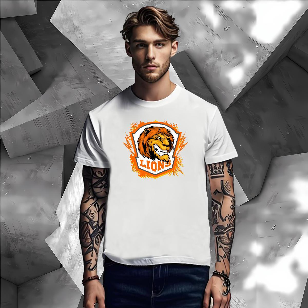 Man T Shirts 230g 100% Cotton lion Anime Printing Street Breathable Short Sleeve Plus Size Custom Tshirt for Man Woman Casual New Comfortable Tops Tee
