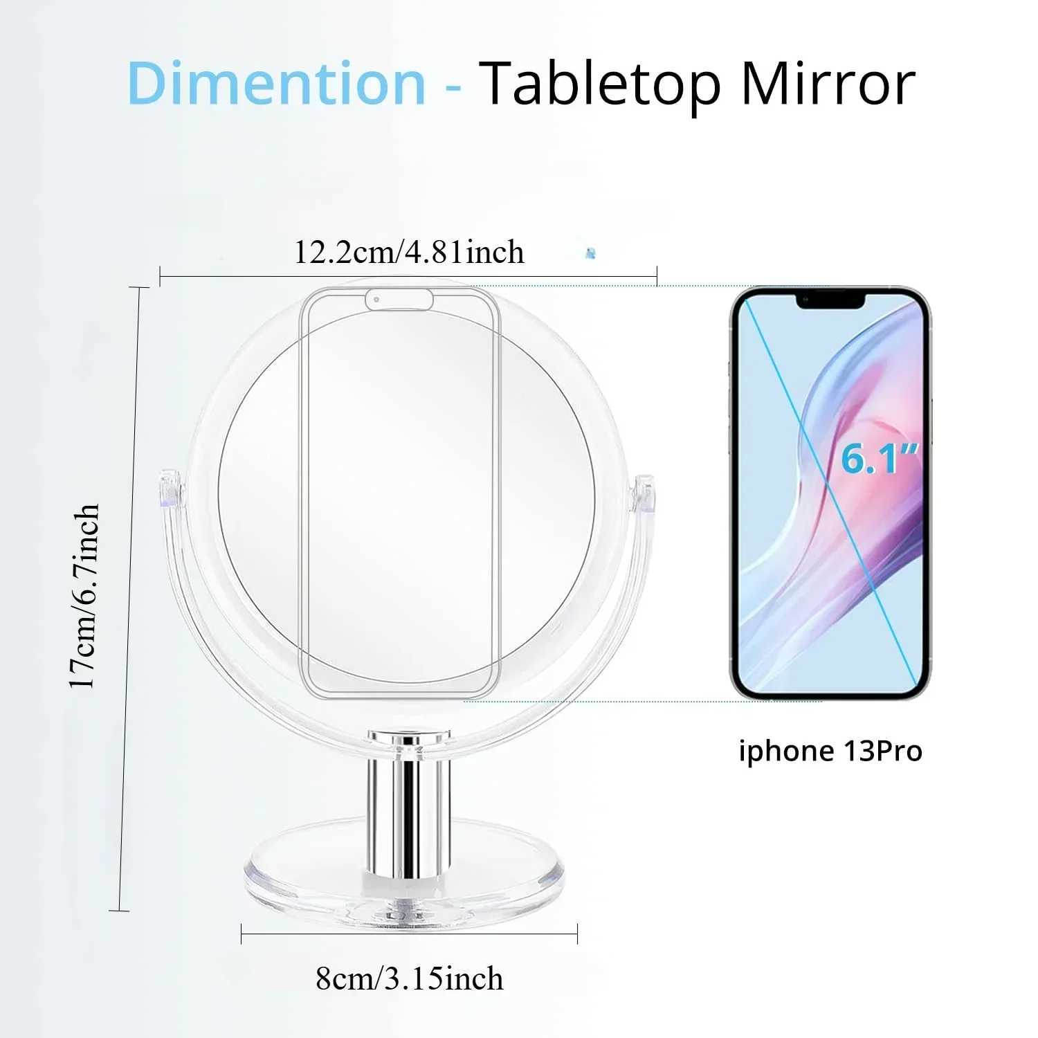 Fabuday Magnifying Makeup Mirror Double Sided 1X 2X Magnification MirrorTransparentTable Top Vanity Mirror Y240819